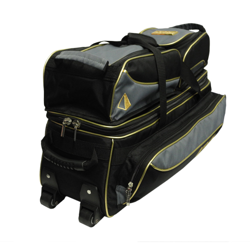 Path 24K Triple Tote Roller Plus Black/Gold/Grey | Pyramid Bowling